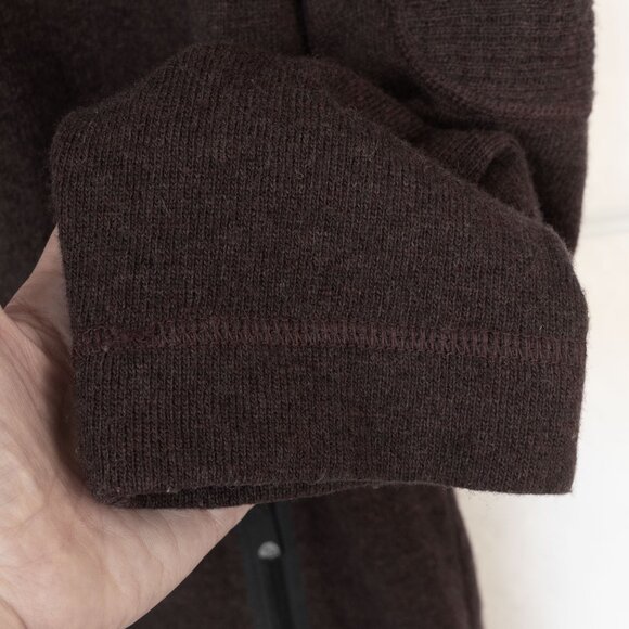 Mountain Hardwear Wool Hoodie Mens Fully Zip Knit Maroon Face Cover Hooded Coat - Picture 14 of 15